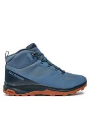 Salomon Trekkingi Outsnap Cswp L47289800 Niebieski. Niebieskie botki męskie Salomon, bez wzorów, z materiału, bez obcasa, bez zapięcia. Za 499.99 zł.