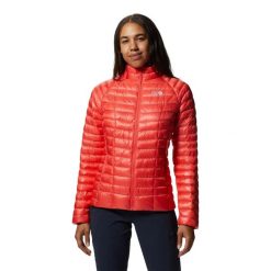 Damska kurtka turystyczna Mountain Hardwear Ghost Whisperer/2. Czerwone kurtki sportowe damskie MOUNTAIN HARDWEAR, bez wzorów, z puchu, bez ramiączek, bez kaptura, trekkingowe. Za 1,695.50 zł.