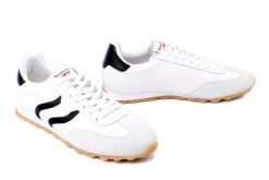 TAMARIS 1-23614-46 125 white/black, półbuty damskie. Białe półbuty damskie Tamaris, bez wzorów, z tkaniny, bez obcasa, bez zapięcia. Za 399.90 zł.