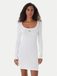 Guess Jeans Sukienka codzienna 179918 Biały Classic Fit. Białe sukienki damskie Guess Jeans, na co dzień, m, z aplikacjami, z bawełny, bez kołnierzyka, bez ramiączek, proste. Za 349.99 zł.