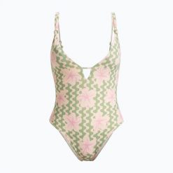 Strój kąpielowy jednoczęściowy damski ROXY Hibiscus Daze. Brązowe stroje kąpielowe damskie Roxy, l, bez wzorów, z elastanu. Za 269.99 zł.
