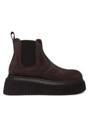 AGL Botki Iggy Low D751569PGK Zielony ciemny. Zielone botki damskie AGL, bez wzorów, ze skóry, bez obcasa, na płaskiej podeszwie, bez zapięcia. Za 1,579.00 zł.