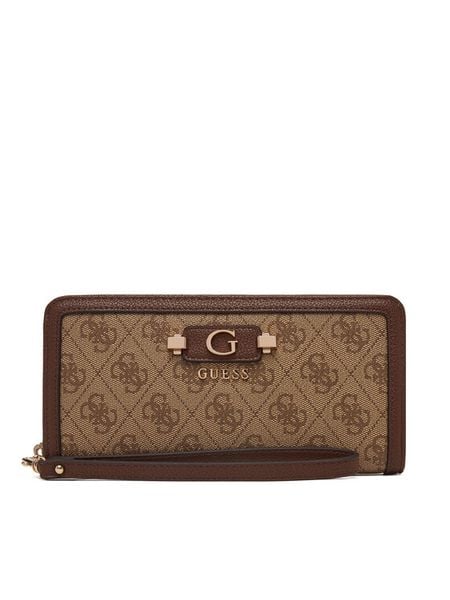Guess Portfel 183062 Brązowy. Brązowe portfele damskie Guess, ze skóry. Za 250.99 zł.