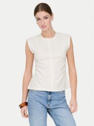 ONLY T-Shirt Marie 15372452 Biały Regular Fit. Białe t-shirty damskie ONLY, xl, bez wzorów, z bawełny, bez kołnierzyka, bez ramiączek. Za 79.99 zł.