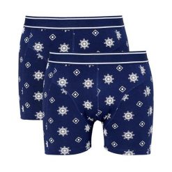 Cellbes Bokserki 2 Pack niebieski we wzory male niebieski/ze wzorem S. Niebieskie bokserki męskie Cellbes, bez wzorów, z dżerseju. W wyprzedaży za 45.00 zł.