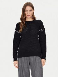 Guess Sweter W5RR13 Z3KY0 Czarny Regular Fit. Czarne swetry nierozpinane damskie Guess, s, z aplikacjami, z syntetyku, bez kołnierzyka, bez ramiączek. Za 329.99 zł.
