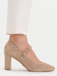 MEXX Czółenka EO-WS3990-02 Beżowy. Brązowe czółenka damskie Mexx, bez wzorów, ze skóry, bez obcasa, bez zapięcia. Za 349.99 zł.