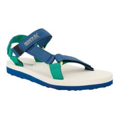 Sandały Damskie Vendeavour. Niebieskie sandały damskie Regatta, bez wzorów, z materiału, z otwartym noskiem, bez obcasa, bez zapięcia. Za 63.99 zł.