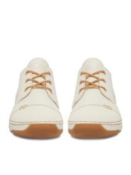 Rieker Półbuty CEO-55920-80 Écru. Półbuty damskie Rieker, bez wzorów, z materiału, bez obcasa, na płaskiej podeszwie, bez zapięcia. Za 319.99 zł.