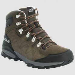 Buty trekkingowe męskie Jack Wolfskin Refugio Texapore Mid. Szare buty zimowe męskie Jack Wolfskin, bez wzorów, z gumy, za kostkę, bez obcasa, bez zapięcia. Za 592.00 zł.