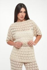 Sweter damski ażurowy TWINSET U&B. Swetry nierozpinane damskie Twinset U&B, xs, w ażurowe wzory, bez kołnierzyka, bez ramiączek. Za 759.00 zł.
