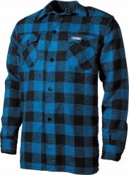 MFH Koszula flanelowa drwala niebiesko-czarna w kratkę M. Czarne koszule męskie MFH, m, bez wzorów, bez kołnierzyka, bez ramiączek. Za 264.00 zł.
