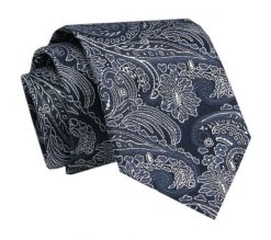 Elegancki, Klasyczny, Męski Krawat -ALTIES - Grantat w Orientalny Wzór. Niebieskie krawaty i muchy Alties, bez wzorów, z tkaniny, eleganckie. Za 49.00 zł.