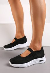 Czarne Wsuwane Tenisówki z Siateczką i Elastyczną Gumką Volema. Czarne trampki i tenisówki damskie Born2be, bez wzorów, bez zapięcia. Za 74.99 zł.