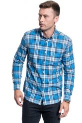 KOSZULA MĘSKA WRANGLER LS 1PKT BUTTON DOWN PARISIAN BLUE W5A3BMX96 112130022. Niebieskie koszule męskie Wrangler, m, bez wzorów, bez kołnierzyka, bez ramiączek. Za 129.99 zł.
