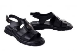 Artiker Relaks 58C2538 czarny, sandały damskie. Czarne sandały damskie Artiker Relaks, bez wzorów, bez obcasa, bez zapięcia. Za 259.90 zł.