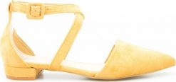 Seastar Sandały baleriny zamszowe w szpic kamelowe-37. Sandały damskie Seastar, bez wzorów, z zamszu, bez obcasa, bez zapięcia. Za 36.99 zł.