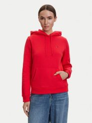 Tommy Jeans Bluza DW0DW19958 Czerwony Regular Fit. Czerwone bluzy damskie Tommy Jeans, xl, bez wzorów, z bawełny, bez ramiączek, bez kaptura. Za 329.99 zł.