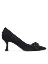 Guess Czółenka FLFAND SUE08 Czarny. Czarne czółenka damskie Guess, z aplikacjami, ze skóry, bez obcasa, bez zapięcia. Za 584.99 zł.