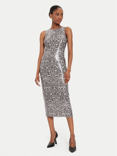 Rinascimento Sukienka koktajlowa CFC0120287003 Szary Regular Fit. Szare sukienki damskie Rinascimento, l, bez wzorów, z syntetyku, wizytowe, bez kołnierzyka, bez ramiączek. Za 509.99 zł.