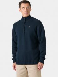 Sweter Męski Helly Hansen Smoegen 1/2 Zip. Niebieskie swetry męskie Helly Hansen, na jesień, m, bez wzorów, z bawełny, biznesowe, bez kołnierzyka, bez ramiączek. Za 559.00 zł.