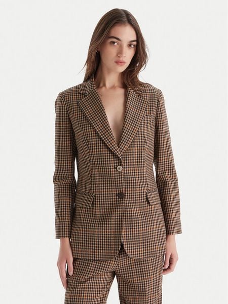 Liu Jo Marynarka MF5158 T4335 Brązowy Regular Fit. Brązowe marynarki i żakiety damskie Liu Jo, bez wzorów, z syntetyku, bez kołnierzyka, bez ramiączek. Za 719.99 zł.