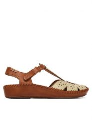Pikolinos Sandały P. Vallarta 655-0841C1 Écru. Sandały damskie Pikolinos, bez wzorów, ze skóry, bez obcasa, na płaskiej podeszwie, bez zapięcia. Za 559.99 zł.