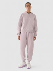 4F Spodnie dresowe oversize damskie 4F x Anna Lewandowska - beżowe XL. Brązowe spodnie dresowe damskie 4F, bez wzorów, z bawełny. W wyprzedaży za 119.99 zł.