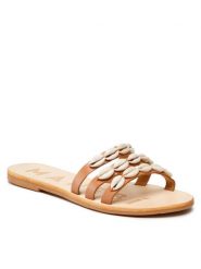 Manebi Klapki Leather Sandals S 0.1 Y0 Brązowy. Brązowe klapki damskie Manebi, bez wzorów, ze skóry, bez obcasa, bez zapięcia. Za 329.99 zł.
