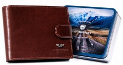 Portfel skórzany Peterson [DH] PTN 22305L-VT brązowy. Brązowe portfele męskie Peterson, bez wzorów, ze skóry. Za 104.00 zł.