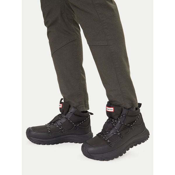 Trekkingi Hunter. Czarne buty zimowe męskie Hunter, bez wzorów, bez obcasa, bez zapięcia. Za 399.99 zł.