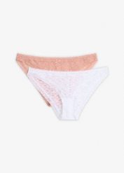 Figi mini z miękkiej koronki (2 pary). Czarne majtki damskie bonprix, z koronki. Za 37.98 zł.