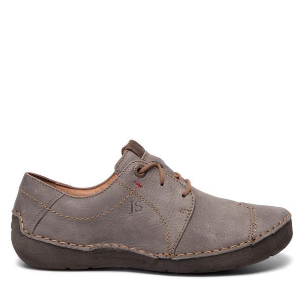 Półbuty Josef Seibel. Szare półbuty damskie Josef Seibel, bez wzorów, bez obcasa, na płaskiej podeszwie, bez zapięcia. Za 229.99 zł.