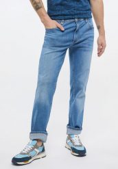 MUSTANG WASHINGTON MĘSKIE SPODNIE JEANSOWE JEANSY DENIM BLUE 1013671 5000 412. Niebieskie spodnie materiałowe męskie Mustang, bez wzorów, z bawełny, z standardowym stanem. Za 209.99 zł.