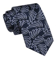 Elegancki Krawat Męski - Alties - Granatowy z Dużym Wzorem. Niebieskie krawaty i muchy Alties, bez wzorów, z tkaniny, eleganckie. Za 49.00 zł.