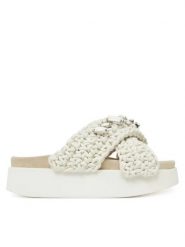 Inuikii WOVEN STONES PLATFORM Klapki damskie. Białe klapki damskie Inuikii, na lato, bez wzorów, z bawełny, boho, bez obcasa, na platformie, bez zapięcia. Za 669.99 zł.