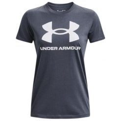 Koszulka fitness damska Under Armour Live Sportstyle Graphic SSC. Szare bluzki damskie Under Armour, l, bez wzorów, sportowe, bez kołnierzyka, bez ramiączek. Za 99.83 zł.