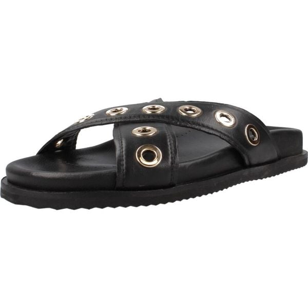 Sandały GIOSEPPO 75095G Czarny. Czarne sandały damskie Gioseppo, bez wzorów, ze skóry, bez obcasa, bez zapięcia. Za 311.99 zł.