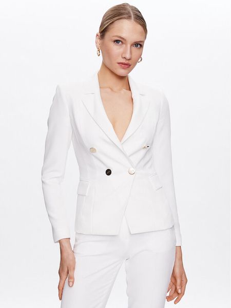 Liu Jo Marynarka CA3044 T2200 Biały Regular Fit. Białe marynarki i żakiety damskie Liu Jo, bez wzorów, z syntetyku, bez kołnierzyka, bez ramiączek. Za 779.00 zł.