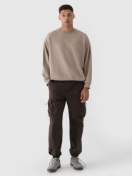 4F Spodnie casual parachute cargo męskie - brązowe 3XL. Brązowe spodnie materiałowe męskie 4F, bez wzorów, z bawełny. W wyprzedaży za 59.99 zł.
