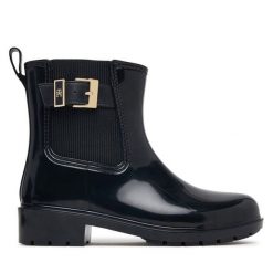 Kalosze Tommy Hilfiger. Czarne kalosze damskie Tommy Hilfiger, bez wzorów, bez zapięcia. Za 409.99 zł.