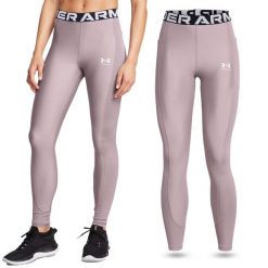 Legginsy termoaktywne damskie Under Armour HeatGear Rib szybkoschnące. Szare legginsy damskie Under Armour, bez wzorów. Za 99.99 zł.