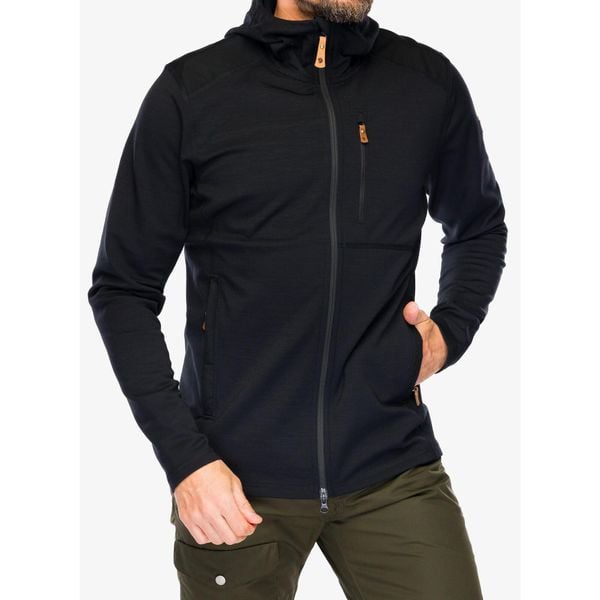 Kurtka polarowa męska Fjallraven Keb Fleece Hoodie. Czarne kurtki męskie Fjällräven, m, bez wzorów, z polaru, sportowe, bez kaptura. Za 905.99 zł.