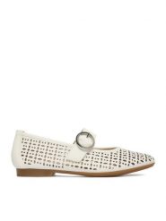 Remonte Baleriny CEO-D0K16-80 Biały. Białe balerinki damskie Remonte, bez wzorów, ze skóry, bez obcasa, bez zapięcia. Za 369.99 zł.