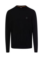 BOSS Orange sweter z dzianiny z zawartością kaszmiru - Kanovano Mężczyźni Bawełna czarny, XXL. Czarne swetry męskie BOSS Orange, m, bez wzorów, z bawełny, eleganckie, bez kołnierzyka, bez ramiączek. Za 599.95 zł.