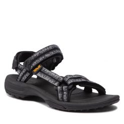 Sandały Teva. Czarne sandały damskie Teva, bez wzorów, bez obcasa, bez zapięcia. Za 279.99 zł.
