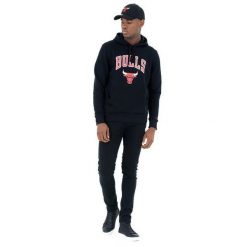 Bluza z kapturem Chicago Bulls. Czarne bluzy męskie New Era, m, bez wzorów, z bawełny, z kapturem. Za 294.50 zł.