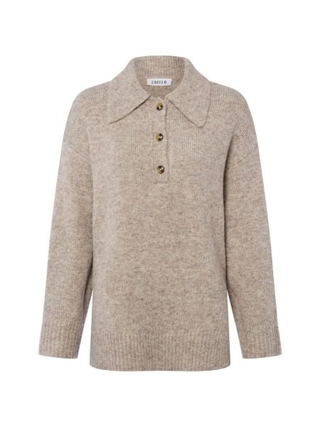 EDITED Damski sweter z dzianiny z zawartością wełny - Laiani Jumper Kobiety Sztuczne włókno brązowy marmurkowy, 36. Brązowe swetry nierozpinane damskie Edited, bez wzorów, z dzianiny, bez kołnierzyka, bez ramiączek. Za 399.95 zł.