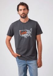 LEE HERITAGE TEE MĘSKI T-SHIRT REGULAR FIT WASHED BLACK L62PFEON 112114779. Czarne t-shirty męskie Lee, l, bez wzorów, bez kołnierzyka, bez ramiączek. Za 69.99 zł.