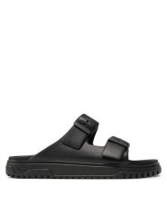 Armani Exchange Klapki XDP043 XV821 00002 Czarny. Czarne klapki damskie Armani Exchange, bez wzorów, ze skóry, bez obcasa, bez zapięcia. Za 329.99 zł.